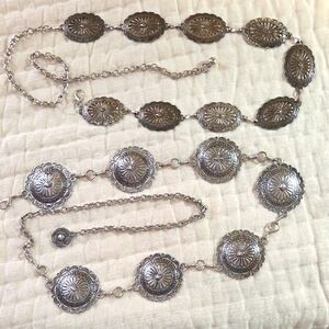 Vintage Silver Concho Chain Belts (2)